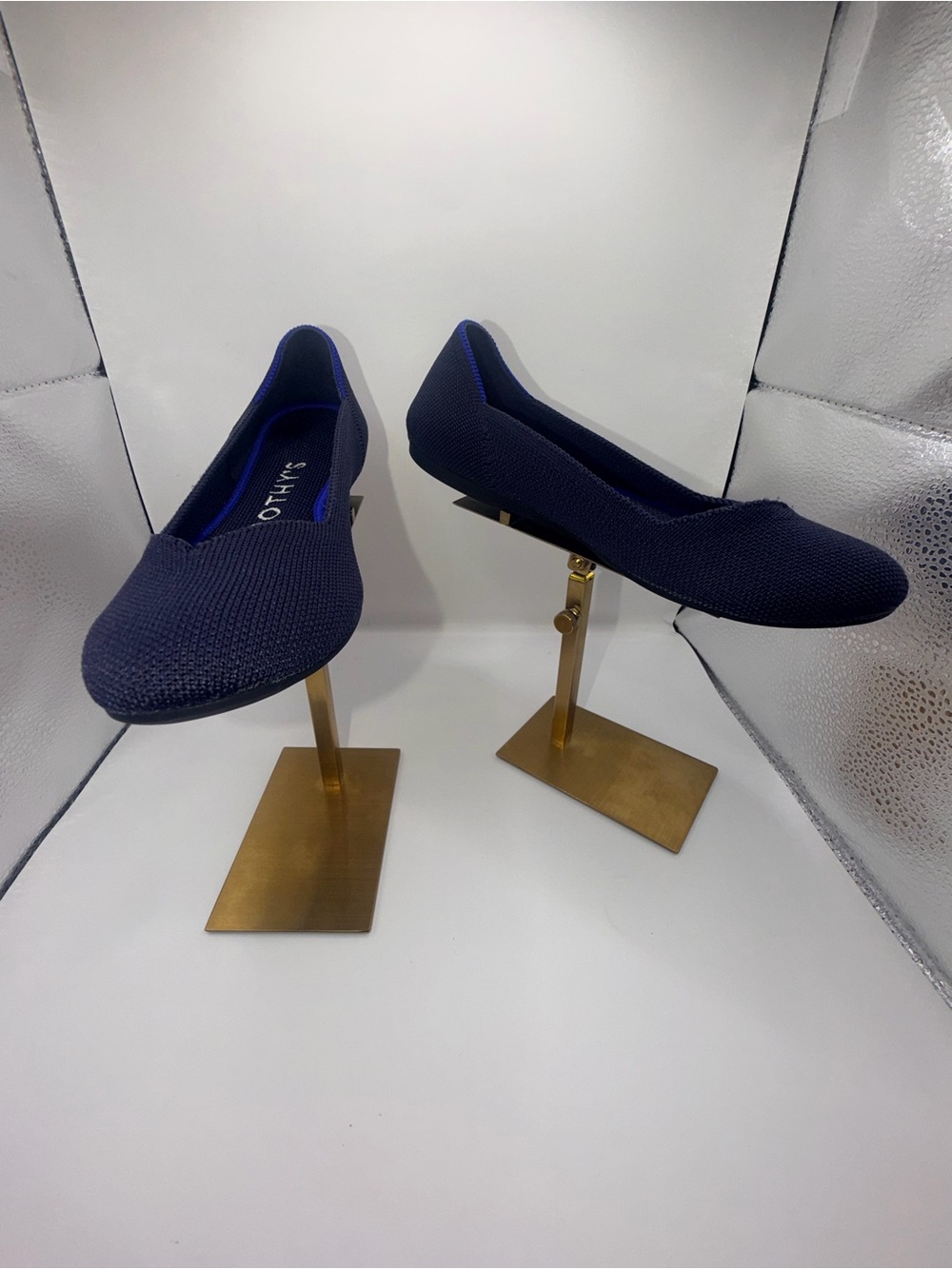 Rothy's Navy Blue Knit Ballet Flats